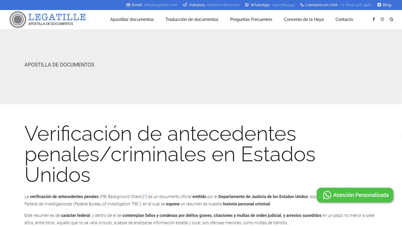 Verificación de antecedentes penales/criminales en Estados Unidos